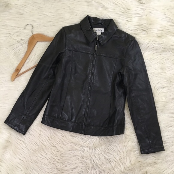 Alfani Jackets & Blazers - 🎉SOLD🎉Alfani Genuine Leather Soft Black Jacket